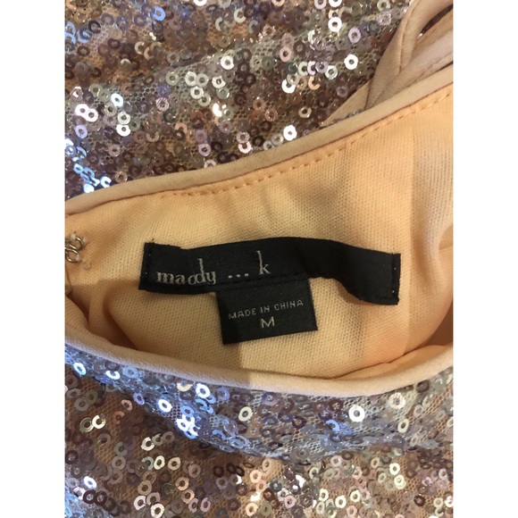 Maddy K Pink Sequin Dress Size Medium - Picture 4 of 4